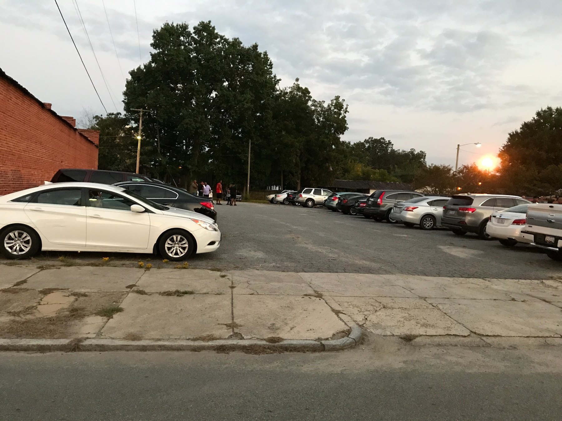 Parking lot with vehicles parked
