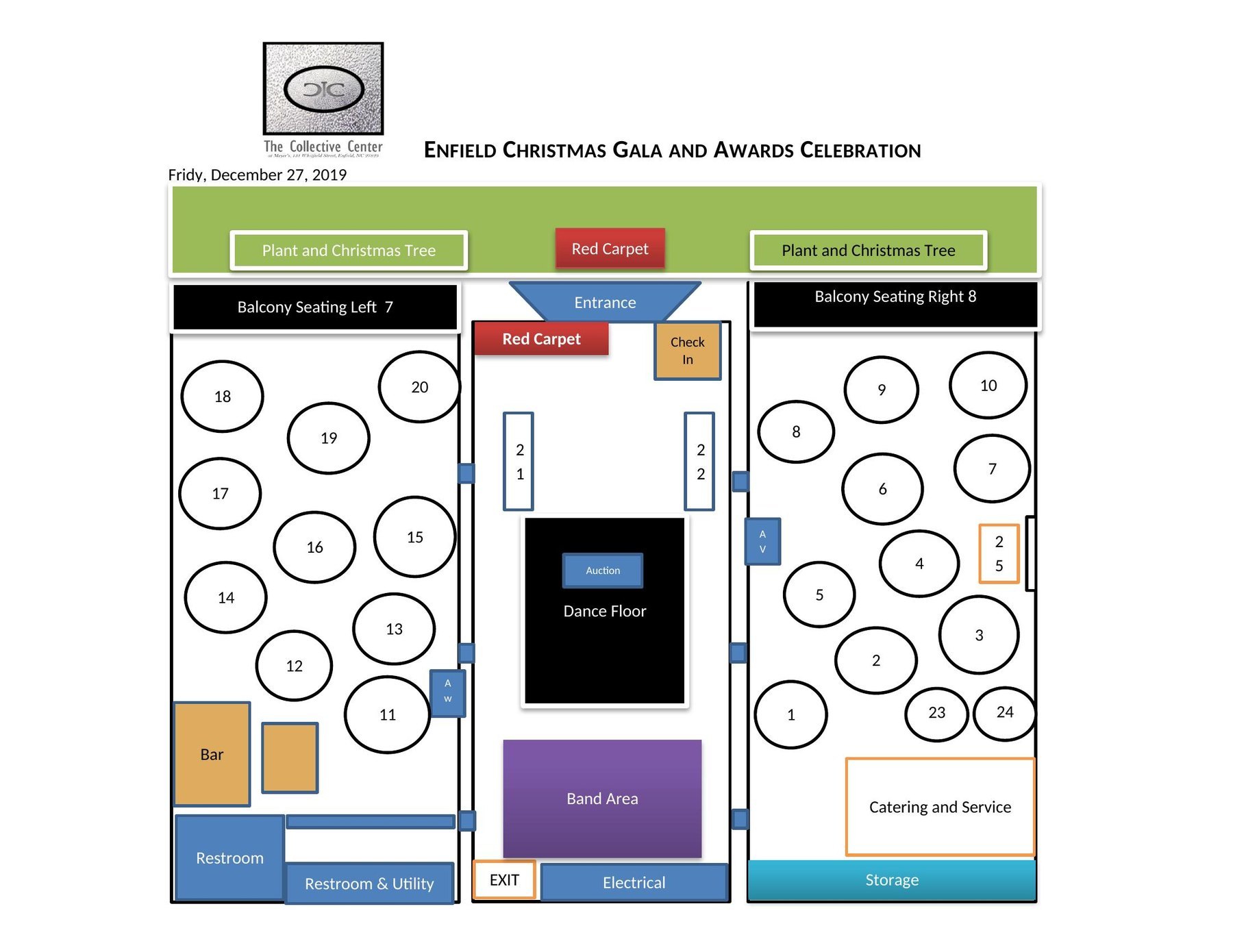 Enfield Christmas Gala and Awards floor design