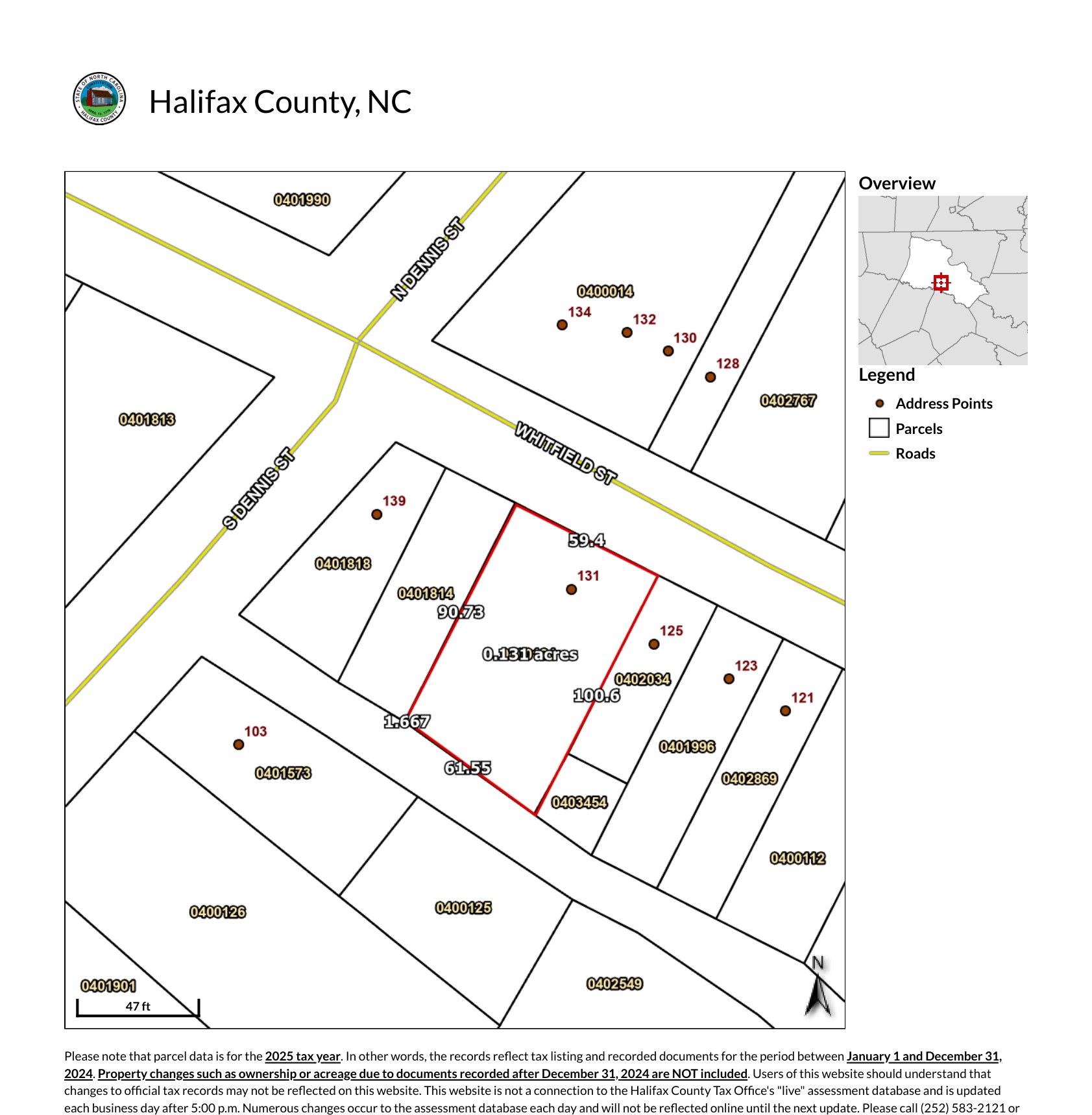 131 Whitfield Street dimension map