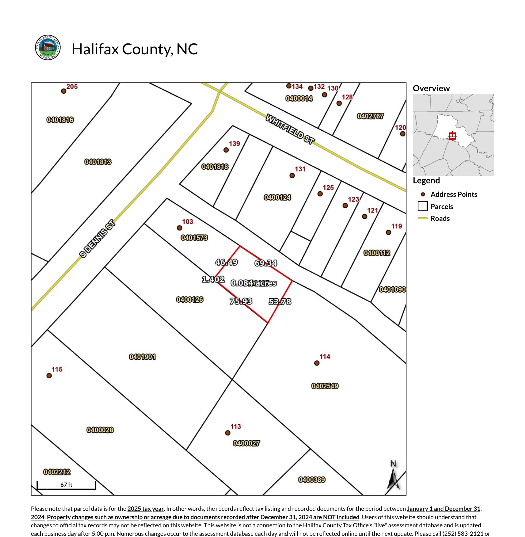 Dennis Street Small Lot dimension map