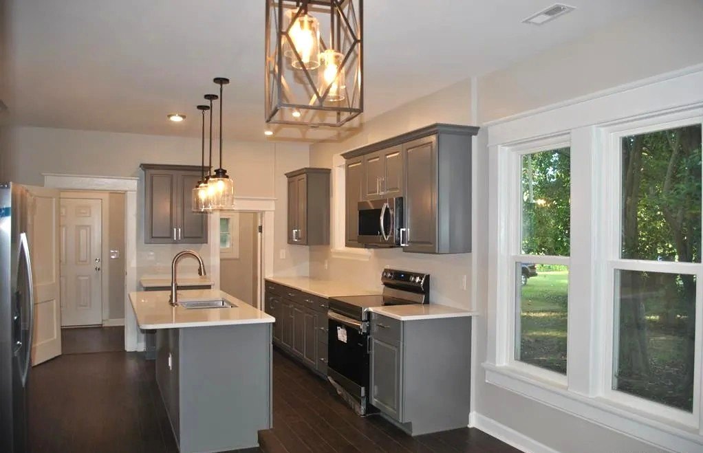 Remodeled kitchen with island at 225 Bond Street